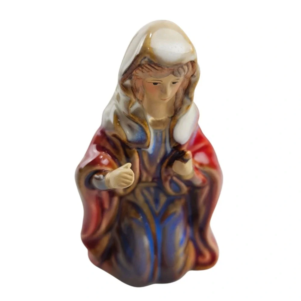 Vintage Nativity‎ Set, 10 Piece Ceramic, Religious Christmas Holiday Decor
